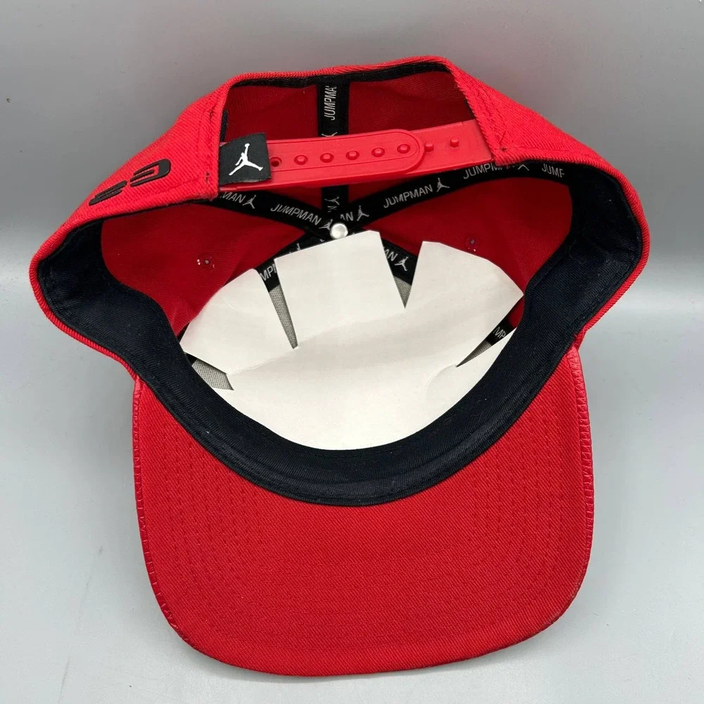 Air Jordan 23 Hat Men Red Jumpman Snap Back Cap Cow Leather Brim